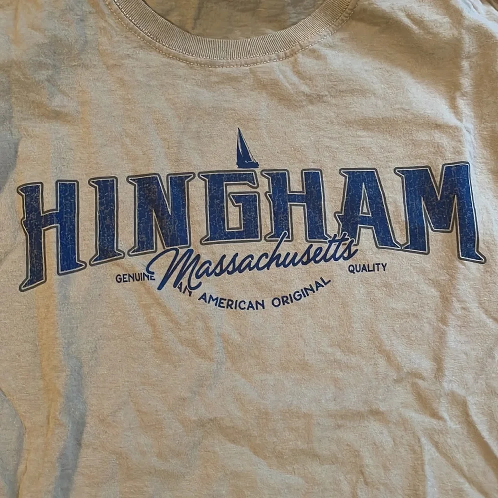 Hingham MA Jerzees Taupe Cotton T-Shirt - Picture 3 of 6